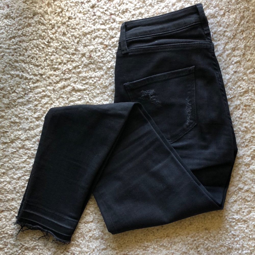 Zara Distressed Black Skinny Jeans